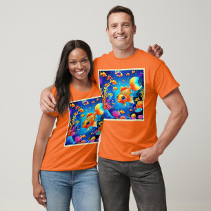 Camiseta Vibração do Design mundial do peixe submarino