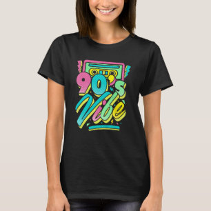 Camiseta Vibração dos Anos 90 Roupa Vintage Retro Festa de