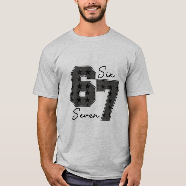 Camiseta Vibração Gráfica da Cultura Pop Six Seven (Frente)