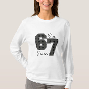 Camiseta Vibração Gráfica da Cultura Pop Six Seven