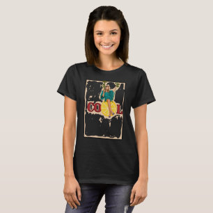 Camiseta Vibração Retro de Verão "COOL" Gráfico de Fatia de
