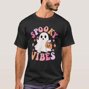 Camiseta Vibrações Assustadoras Fantasma Retro Groovy Hallo