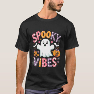 Camiseta Vibrações Assustadoras Fantasma Retro Groovy Hallo