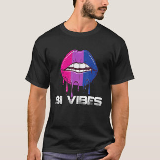 Camiseta Vibrações Bi Lábios Gotejantes Orgulho Bissexual B