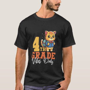 Camiseta Vibrações da 4ª Série Somente Gato Fofo Escola Gar