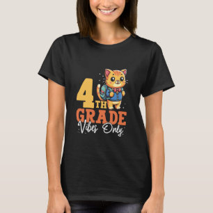 Camiseta Vibrações da 4ª Série Somente Gato Fofo Escola Gar