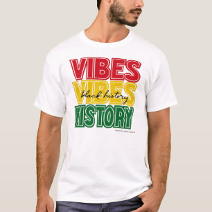 Camiseta Vibrações da História Negra Gráfico Inspirador