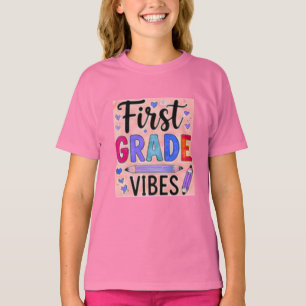 Camiseta Vibrações da Primeira Série Meninas de Volta às Au