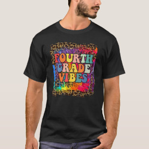 Camiseta Vibrações da Quarta Série Gravata Corante de Volta