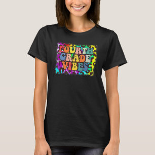 Camiseta Vibrações da Quarta Série Gravata Corante Leopardo