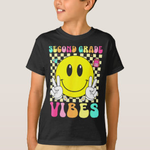 Camiseta Vibrações da segunda série sorriso retrô voltar às