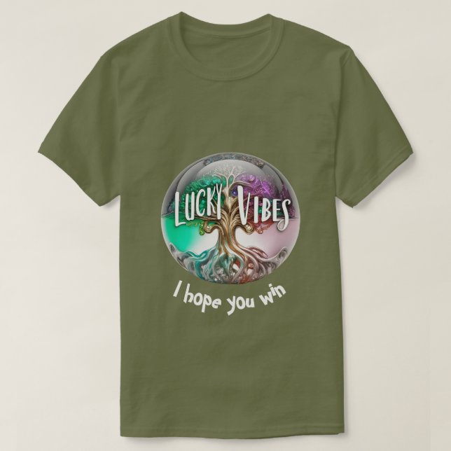 Camiseta Vibrações da Sorte 01 (Frente do Design)