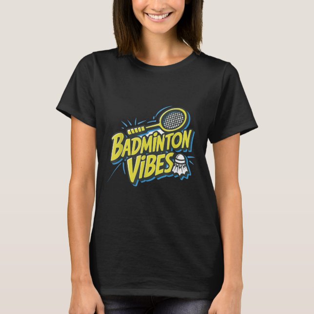 Camiseta Vibrações de Badminton Shuttle  (Frente)