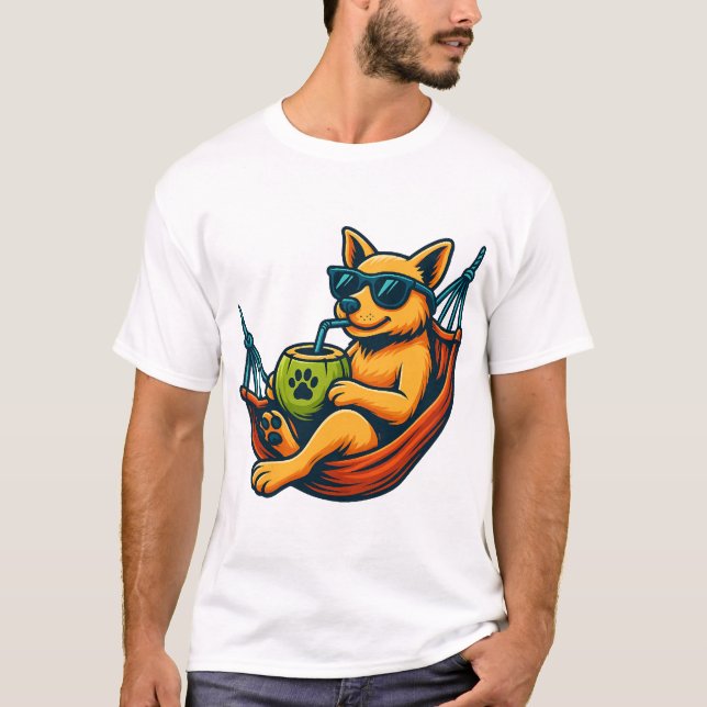 Camiseta Vibrações de Cachorro Tropical (Frente)