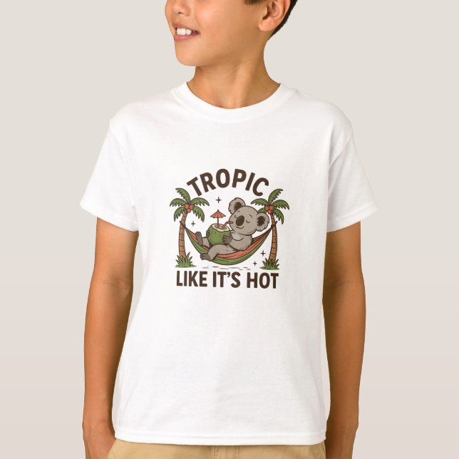 Camiseta Vibrações de Coala Relaxado (Frente)