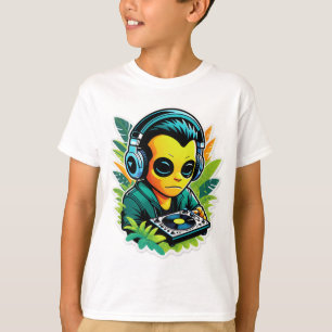 Camiseta Vibrações de DJ na Selva de Neon