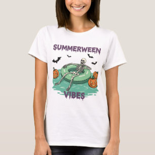 Camiseta Vibrações de Esqueleto no Summerween – Halloween P