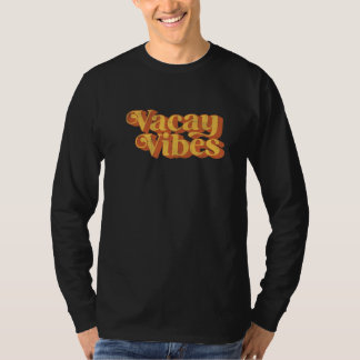 Camiseta Vibrações de Férias Antigas Praia Retro 70's Fofo