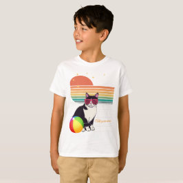 Camiseta Vibrações de Gato Legal ao Pôr do Sol