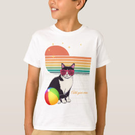 Camiseta Vibrações de Gato Legal ao Pôr do Sol