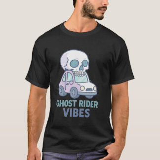 Camiseta Vibrações de Ghost Rider Crânio Dirigindo Carro