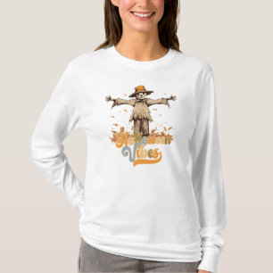 Camiseta Vibrações de Hippy no Halloween Espantalho