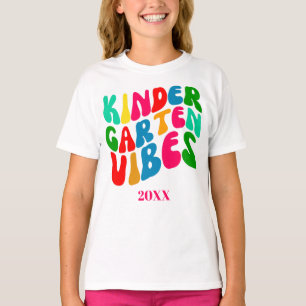 Camiseta Vibrações de Jardim de Infância de Volta às Aulas