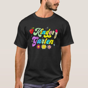 Camiseta Vibrações de Jardim de Infância Groovy Chá Retro d