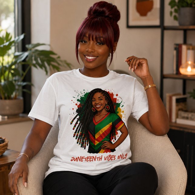 Camiseta Vibrações de Juneteenth Apenas  (Criador carregado)