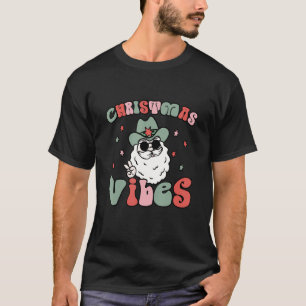 Camiseta Vibrações de Natal retrô descoladas, Papai Noel fo