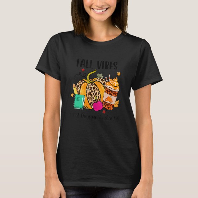 Camiseta Vibrações de Outono & A Vida de Professora de Crec (Frente)