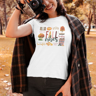 Camiseta Vibrações de Outono Aquarela Rústica