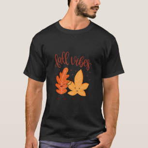 Camiseta Vibrações de outono caem folhas de outono vintage 