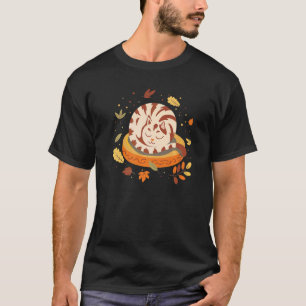Camiseta Vibrações de Outono Gatinho Fofo Gato Sonolento Fo