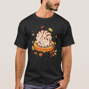 Camiseta Vibrações de Outono Gatinho Fofo Gato Sonolento Fo