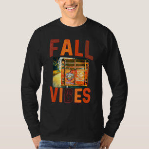 Camiseta Vibrações de Outono Retro Abóbora Tempero Café de
