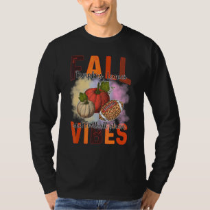 Camiseta Vibrações de Outono Retrô Especiarias de Abóbora C