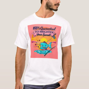 Camiseta Vibrações de Peixe ao Pôr do Sol