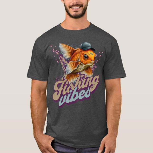 Camiseta Vibrações de Pesca: Presente Definitivo para Amant (Frente)