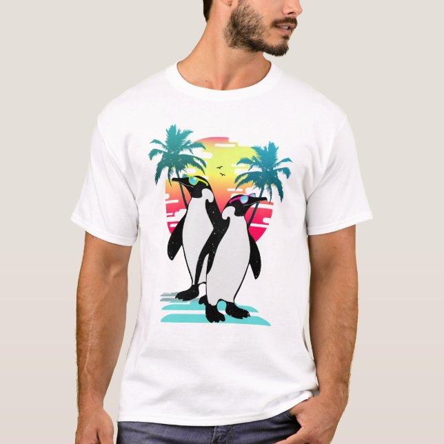 Camiseta Vibrações de praia pinguim v2 (Frente)