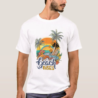 Camiseta vibrações de praia verão