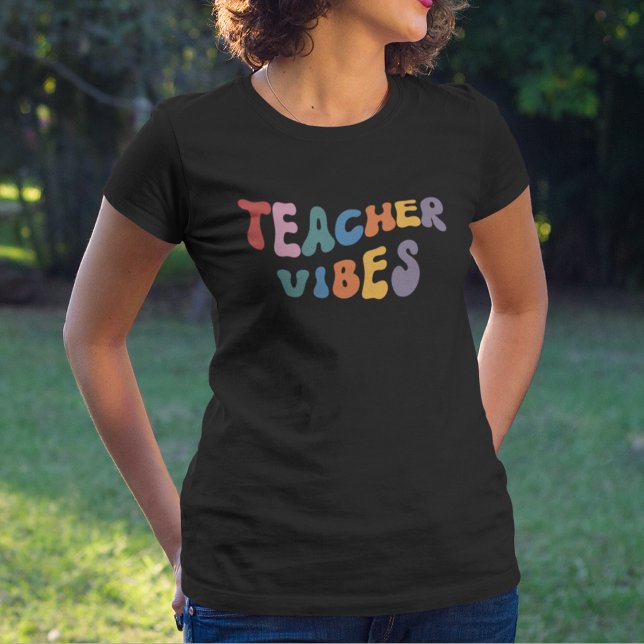 Camiseta Vibrações de Professor Retro (Criador carregado)