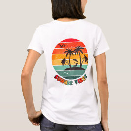 camiseta "vibrações de verão" da moda