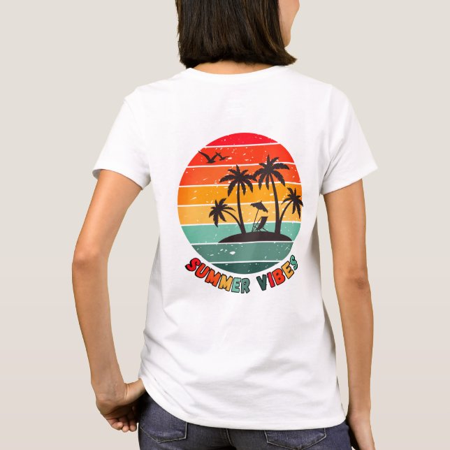 camiseta "vibrações de verão" da moda (Verso)