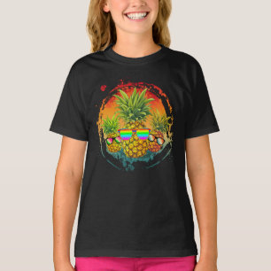 Camiseta Vibrações de Verão de Abacaxi Divertido