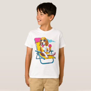 Camiseta Vibrações de Verão de Beagle Legal Crianças Dive