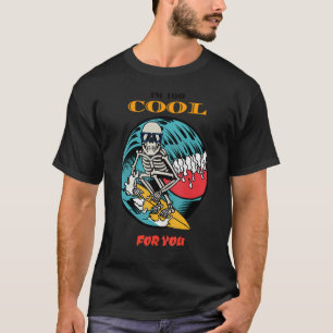 Camiseta Vibrações de Verão de Surfista Esqueleto Surfista