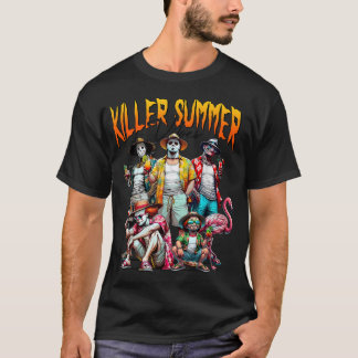 Camiseta Vibrações de Verão de Terror Vintage Engraçado Hal
