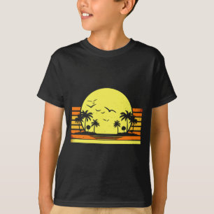 Camiseta Vibrações de verão ensolarado palmeiras retrô prai