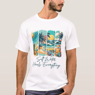 Camiseta Vibrações de Verão Férias na Praia Água Salgada Cu